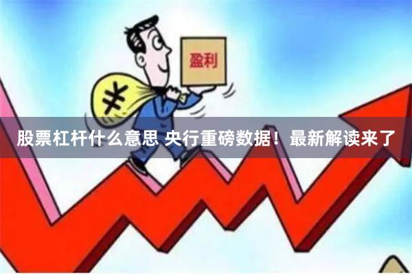 股票杠杆什么意思 央行重磅数据！最新解读来了