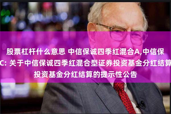 股票杠杆什么意思 中信保诚四季红混合A,中信保诚四季红混合C: 关于中信保诚四季红混合型证券投资基金分红结算的提示性公告