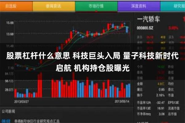 股票杠杆什么意思 科技巨头入局 量子科技新时代启航 机构持仓股曝光