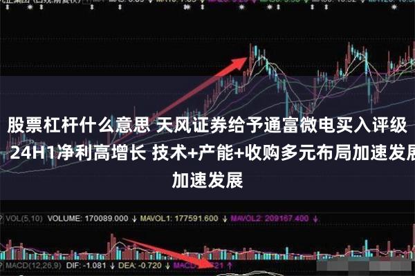 股票杠杆什么意思 天风证券给予通富微电买入评级：24H1净利高增长 技术+产能+收购多元布局加速发展