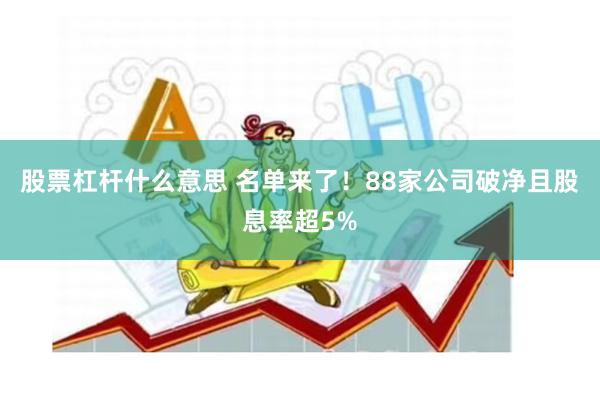 股票杠杆什么意思 名单来了！88家公司破净且股息率超5%
