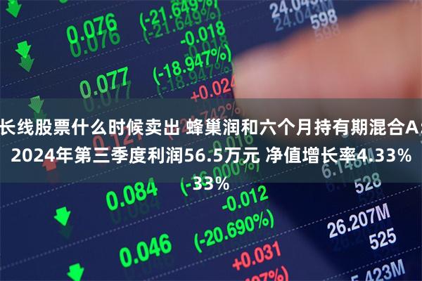 长线股票什么时候卖出 蜂巢润和六个月持有期混合A：2024年第三季度利润56.5万元 净值增长率4.33%