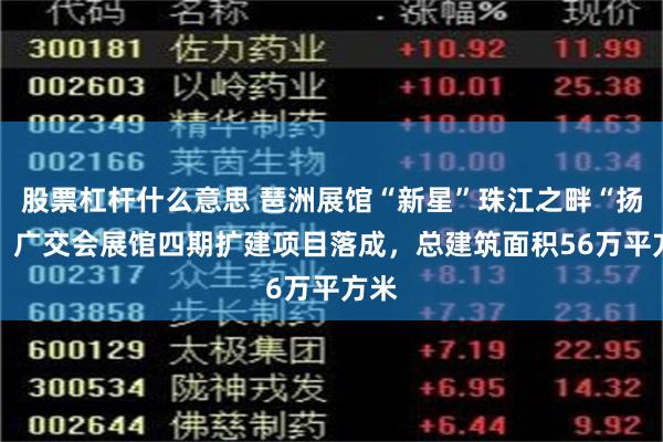 股票杠杆什么意思 琶洲展馆“新星”珠江之畔“扬帆” 广交会展馆四期扩建项目落成，总建筑面积56万平方米