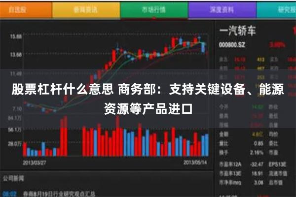 股票杠杆什么意思 商务部：支持关键设备、能源资源等产品进口