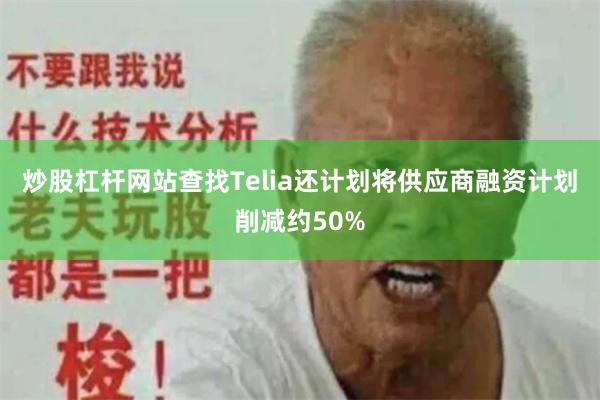 炒股杠杆网站查找Telia还计划将供应商融资计划削减约50%